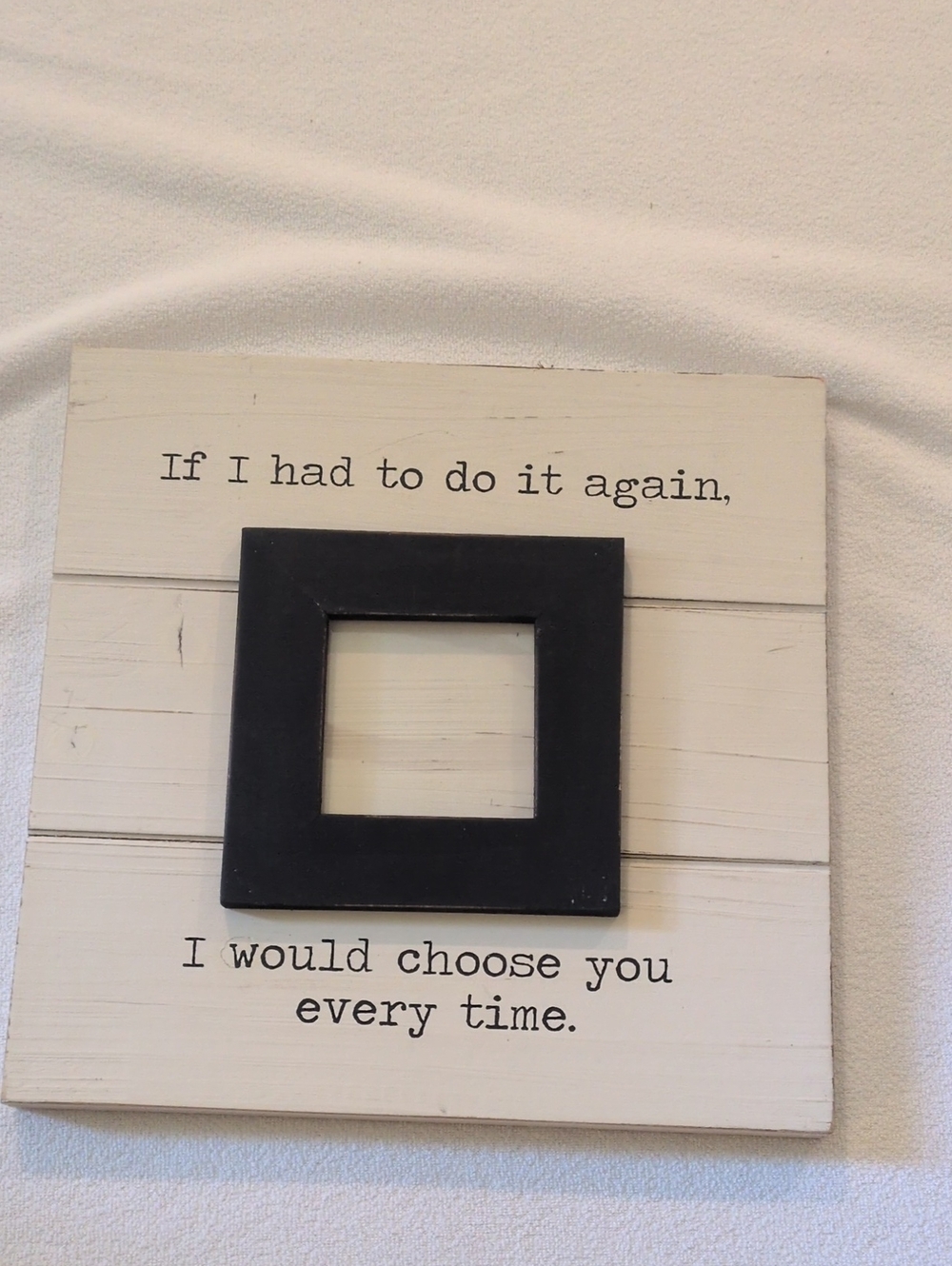 Mud Pie White Plaque with Black Square Frame - Sentimental Wall Accent